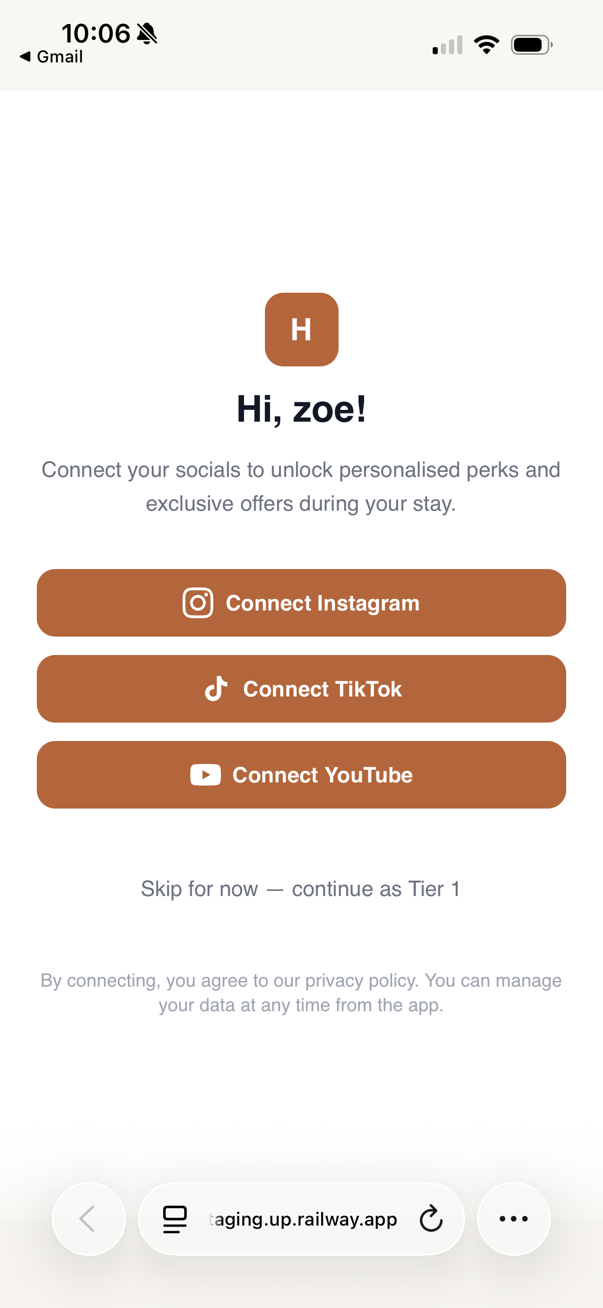 Connect social accounts