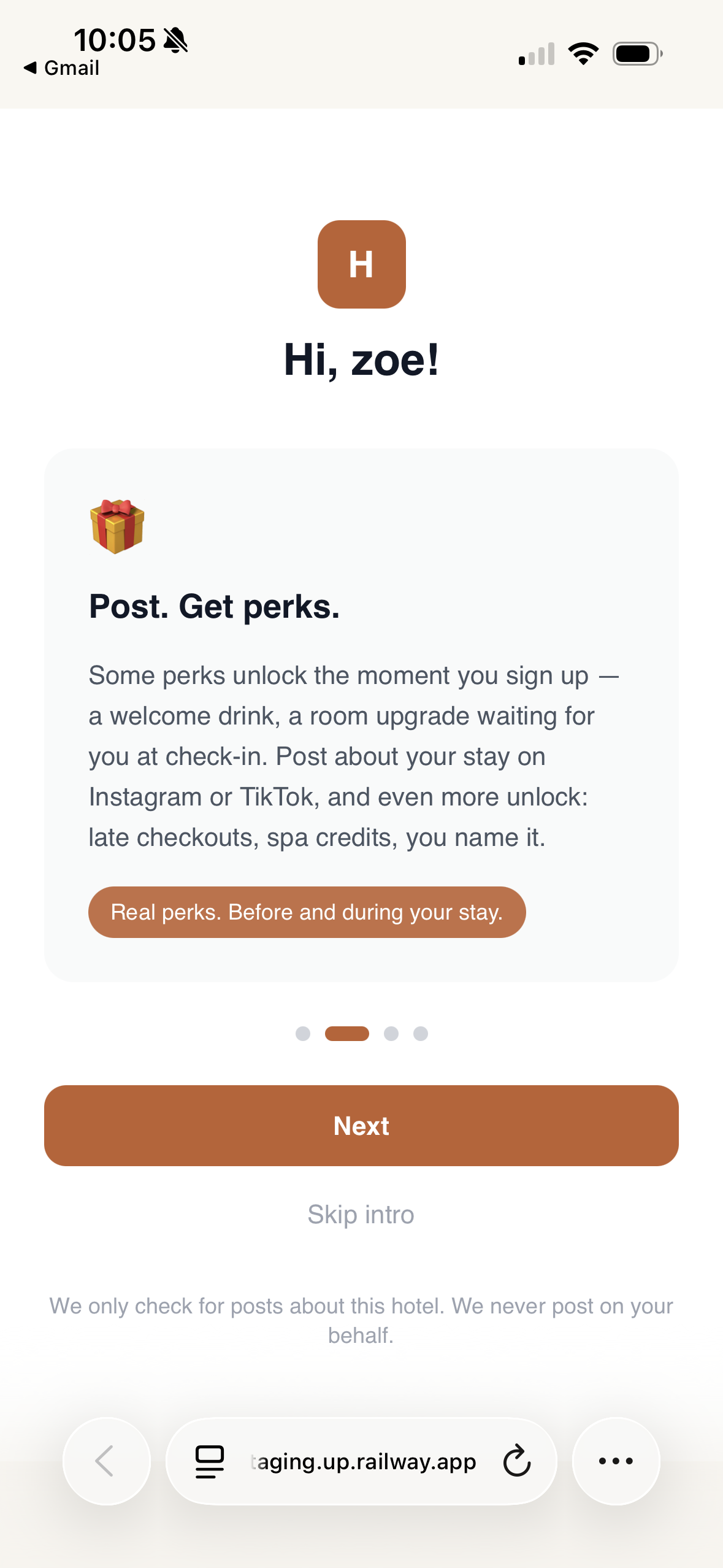 Onboarding intro screen
