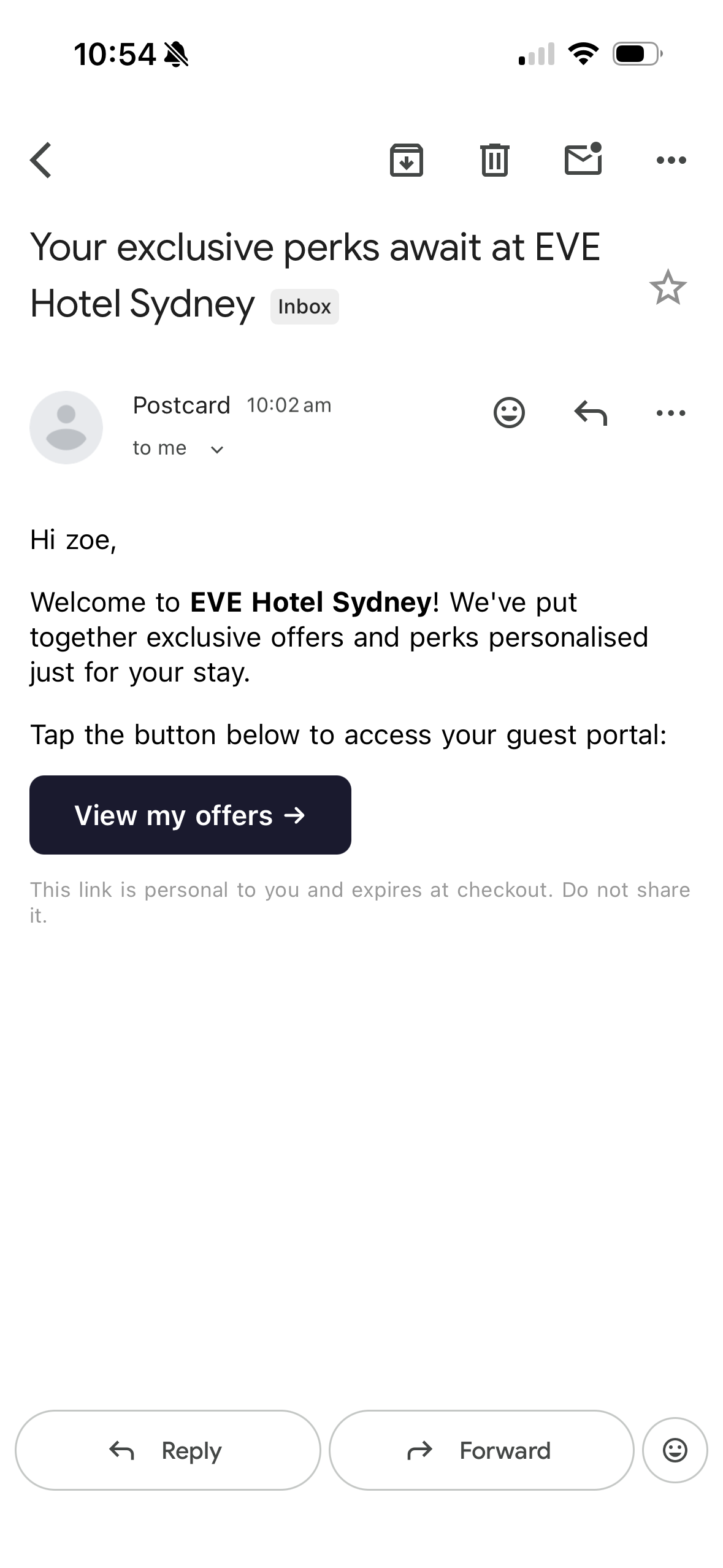 Guest invitation email